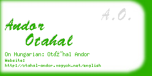andor otahal business card
